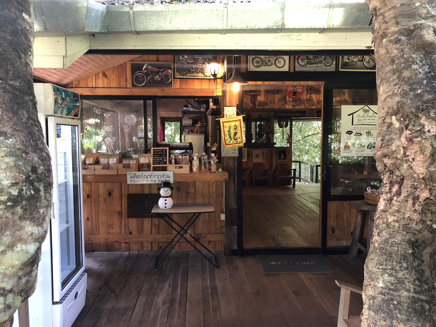 First café opening under the lychee trees in 2016